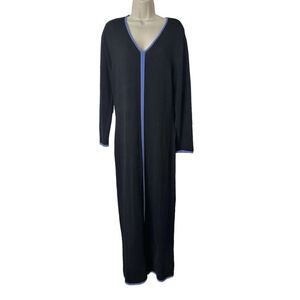 Colette Mordo for Sadimara Italy Knit Maxi Dress Medium Black Contrast Piping